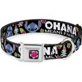Buckle-Down Lilo & Stitch Hibiscus Flower Polyester Dog Collar, Medium: 11 to 17-in neck, 1-in wide
