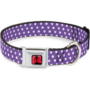 Buckle-Down Minnie Mouse Bow Polyester Dog Collar, Medium: 11 to 17-in neck, 1-in wide