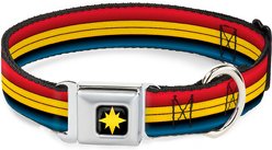 Buckle-Down Captain Marvel Polyester Dog Collar, Small: 9 to 15-in neck, 1-in wide