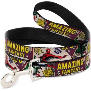 Buckle-Down Spider-Man Polyester Standard Dog Leash, Small: 4-ft long, 1-in wide
