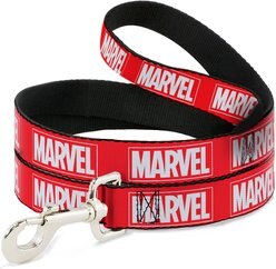 Buckle-Down Marvel Red Brick Logo Polyester Standard Dog Leash, Small: 4-ft long, 1-in wide