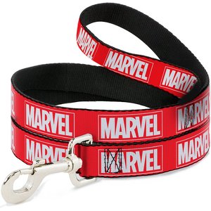 Buckle-Down Marvel Red Brick Logo Polyester Standard Dog Leash, Small: 4-ft long, 1-in wide