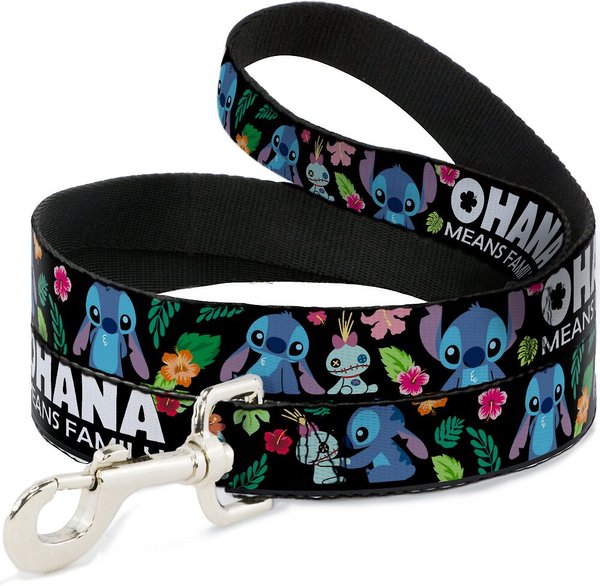 Buckle-Down Lilo & Stitch Ohana Means Family Polyester Standard Dog Leash, Small: 4-ft long, 1-in wide slide 1 of 4
