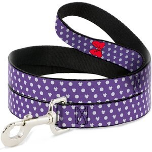 Buckle-Down Minnie Mouse Bow Polyester Standard Dog Leash, Small: 4-ft long, 1-in wide