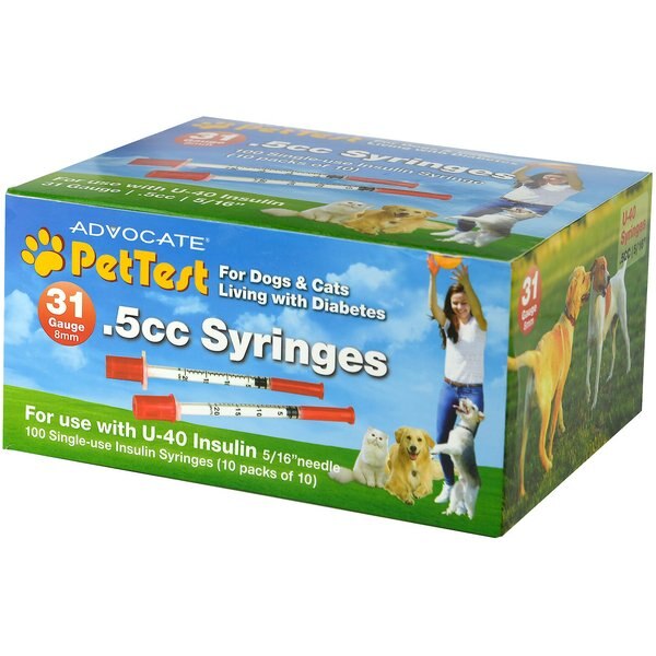 PetTest Insulin Syringes U-40 8mm x 31G with 1/2 Unit Markings