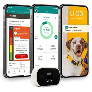 Link My Pet Dog GPS & Activity Tracker with Training Tools, Black & White 
