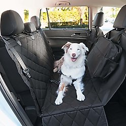 Frisco Premium Quilted Water Resistant Hammock Car Seat Cover with Seatbelt Tether & Travel Bag, Black/Gray