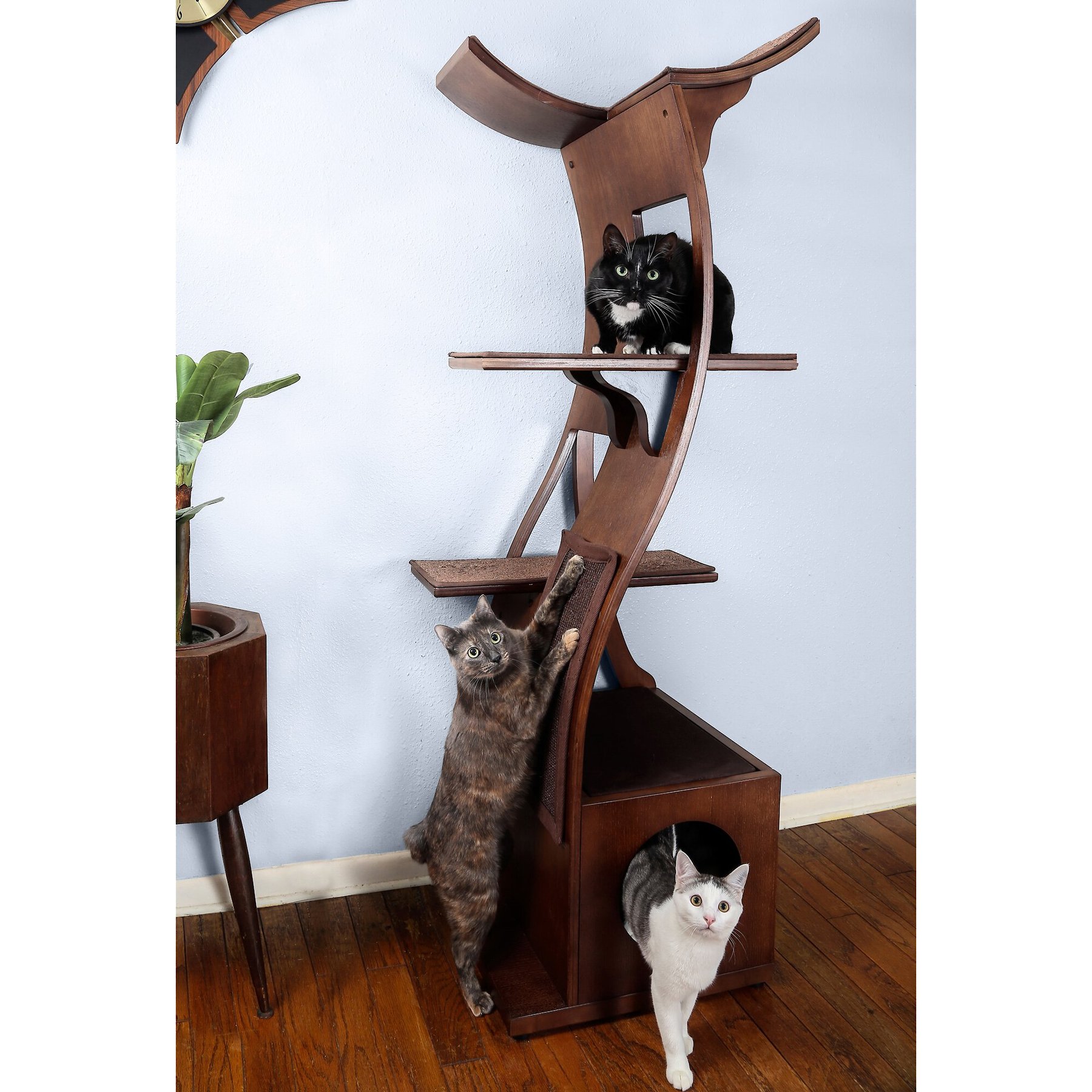 THE REFINED FELINE Lotus 69 in Cat Tree Smoke Chewy