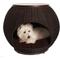 Show in main carousel: The Refined Feline Deluxe Igloo Covered Cat & Dog Bed, Espresso slide 3 of 5