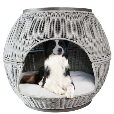 Show full view: The Refined Feline Deluxe Igloo Covered Cat & Dog Bed, Smoke slide 3 of 6