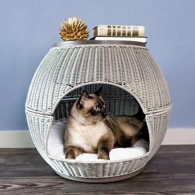 Show full view: The Refined Feline Deluxe Igloo Covered Cat & Dog Bed, Smoke slide 4 of 6