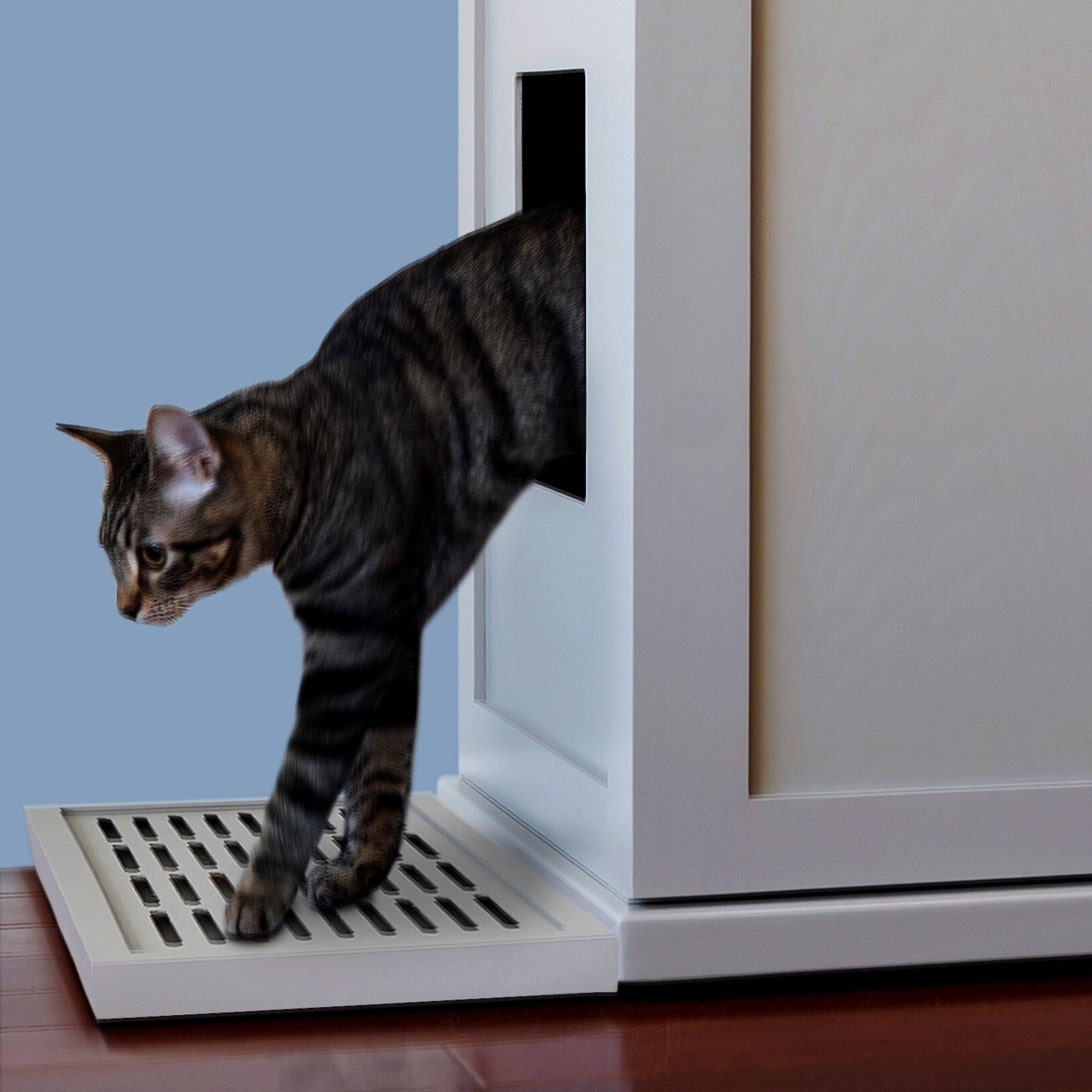 The Refined Feline Cat Litter Box Litter Catch, Smoke