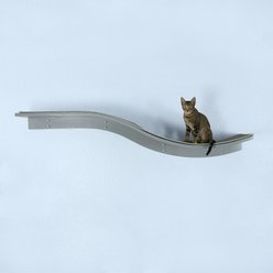 The Refined Feline Lotus Branch Wall Mounted Cat Wall Shelf, Smoke