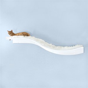 The Refined Feline Lotus Branch Wall Mounted Cat Wall Shelf, White
