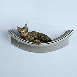 The Refined Feline Lotus Leaf Wall Mounted Cat Wall Shelf, Smoke