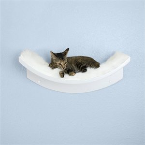 The Refined Feline Lotus Leaf Wall Mounted Cat Wall Shelf, White