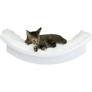 The Refined Feline Lotus Leaf Wall Mounted Cat Wall Shelf, White