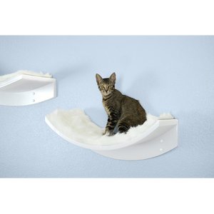 The Refined Feline Lotus Leaf Wall Mounted Cat Wall Shelf, White