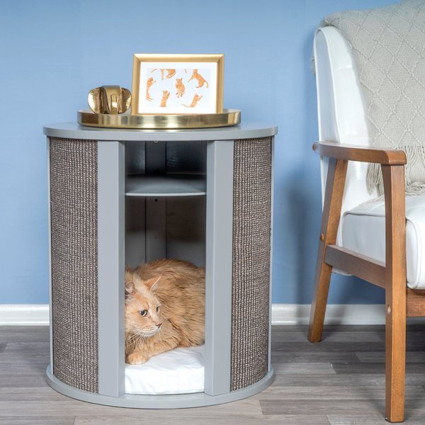 The Refined Feline Purrrrfect Cat Bed & End Table, Smoke slide 1 of 6