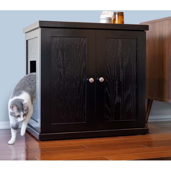 THE REFINED FELINE Refined Deluxe Cat Litter Box, Espresso, Large ...