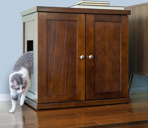 The Refined Feline Refined Deluxe Cat Litter Box, Mahogany, Large slide 1 of 8