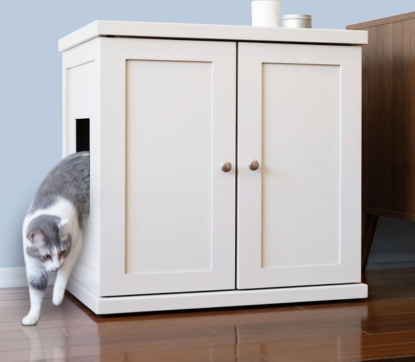 The Refined Feline Refined Deluxe Cat Litter Box, White, Large slide 1 of 7