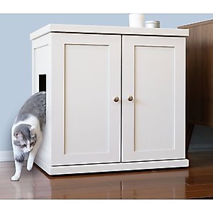 The Refined Feline Refined Deluxe Cat Litter Box, White, Large