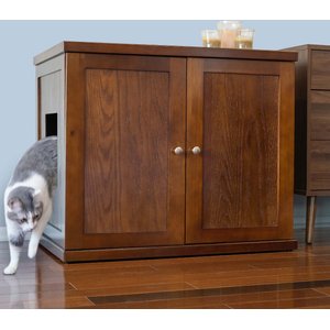 The Refined Feline Refined Deluxe Cat Litter Box, Mahogany, X-Large
