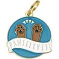 Two Tails Pet Company Pawsitvity Personalized Dog & Cat ID Tag, Green