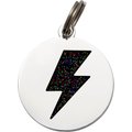 Two Tails Pet Company Lightning Bolt Personalized Dog & Cat ID Tag, Black & Silver