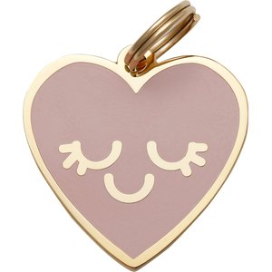 Two Tails Pet Company Smiling Heart Personalized Dog & Cat ID Tag, Pink