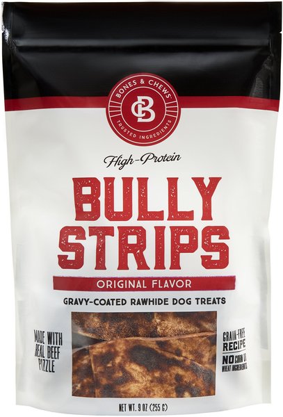 Bones & Chews Bully Strips Dog Treats, Beef, 9-oz bag slide 1 of 7