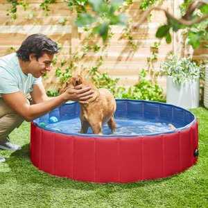 Frisco Outdoor Dog Swimming Pool, Red, Large