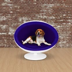 Sweet Barks Modern Fiberglass Ball Chair Elevated Dog & Cat Bed, Blue