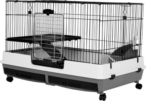 A&E Cage Company 26-in Deluxe 2-Tier Small Animal Cage, Black