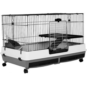 A&E Cage Company 26-in Deluxe 2-Tier Small Animal Cage, Black