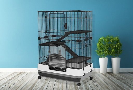 A&E Cage Company 43-in Deluxe 4-Tier Small Animal Cage, Black