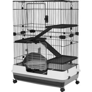 A&E Cage Company 43-in Deluxe 4-Tier Small Animal Cage, Black