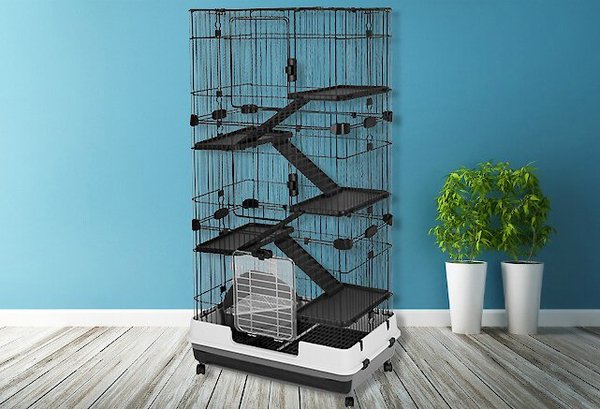 A&E Cage Company 60-in Extra-Large Deluxe 6-Tier Small Animal Cage, Black slide 1 of 2