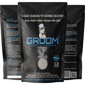GROOM Bathing Tablets Dog, Cat & Horse Shampoo, 12 count