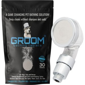 GROOM bathing tablets Bathe Your Dog In 5 Minutes! Pet Shampoo & Conditioner, 30 count