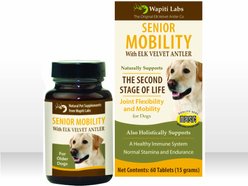 Wapiti Labs Senior Mobility Elk Velvet Antler Tablets Dog Supplement, 60 count