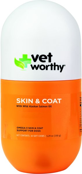 Vet Worthy Wild Alaskan Salmon Oil Soft Chew Dog Supplement, 30 count slide 1 of 1