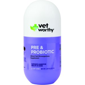 Vet Worthy Pre & Probiotics Soft Chew Dog Supplement, 45 count