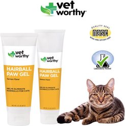 Vet Worthy Hairball Control Salmon Flavored Feline Paw Gels for Adult Cats, 3-oz tube