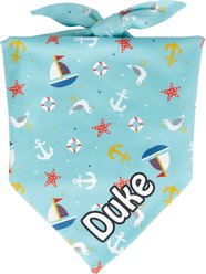 Frisco Nautical Personalized Dog & Cat Bandana, Small