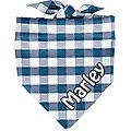 Frisco Gingham Personalized Dog & Cat Bandana, Navy, Medium