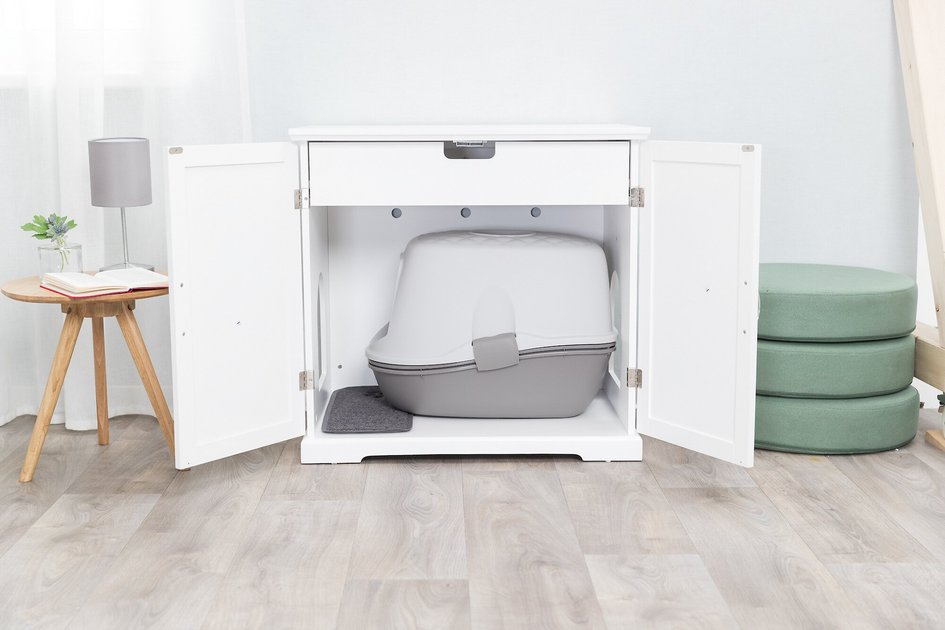 TRIXIE Wooden Cat Litter Box Enclosure, XLarge, White