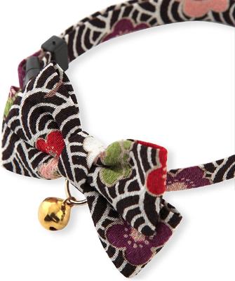 Show full view: Necoichi Matsuri Bow Tie Cat Collar, Black slide 2 of 6
