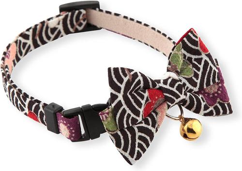 Show full view: Necoichi Matsuri Bow Tie Cat Collar, Black slide 3 of 6